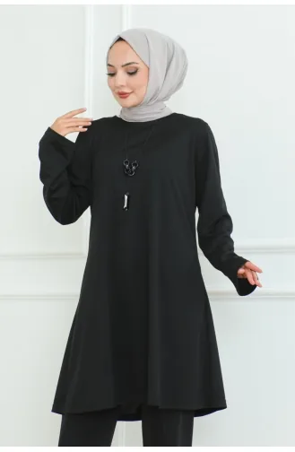 بدلة مزدوجة مقاسات كبيرة 0093-01 لون أسود 0093-01