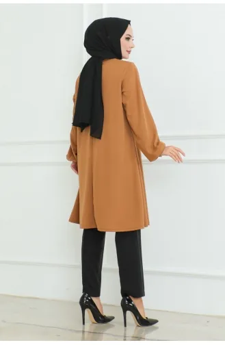 Oversize Crepe Tunic 0092-02 Tan 0092-02