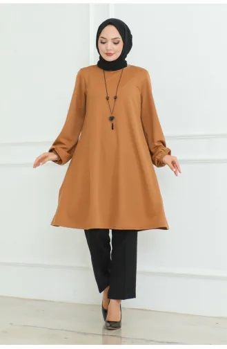 Oversize Crepe Tunic 0092-02 Tan 0092-02