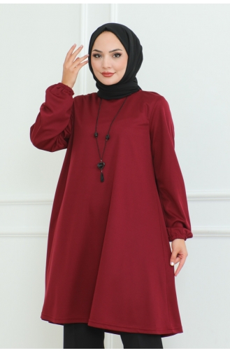 Tunique Oversize Crepe 0092-03 Rouge Claret 0092-03