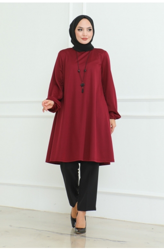 Tunique Oversize Crepe 0092-03 Rouge Claret 0092-03