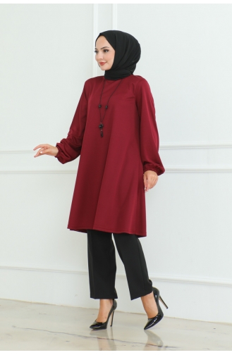 Tunique Oversize Crepe 0092-03 Rouge Claret 0092-03