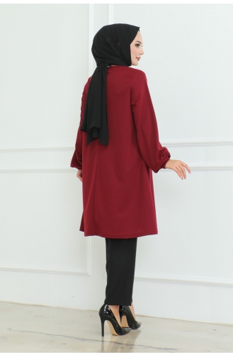 Tunique Oversize Crepe 0092-03 Rouge Claret 0092-03