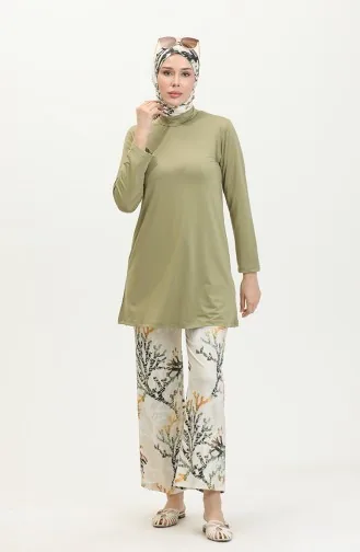 Maillot De Bain Hijab 24604-01 Vert Huile 24604-01