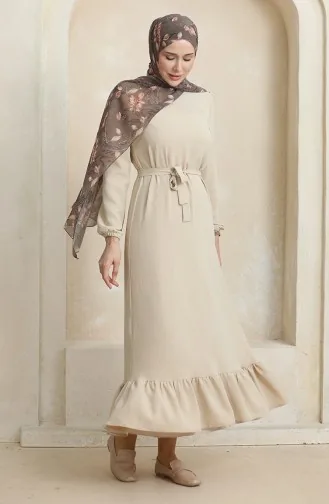 فستان سادة بحزام 1015-02 فيزون 1015-02