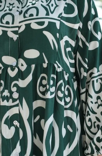 Viscose-jurk Met Patroon 81875-03 Kaki 81875-03