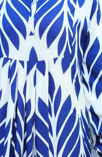 Gemustertes Viskosekleid 81880-02 Indigo 81880-02
