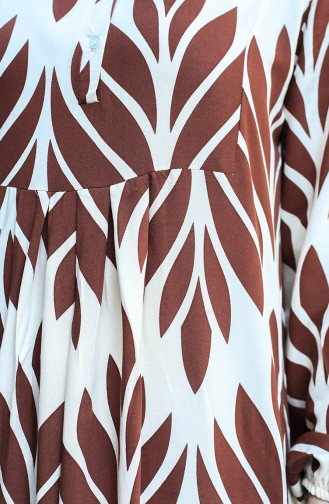 Viscose-jurk Met Patroon 81880-03 Bruin 81880-03