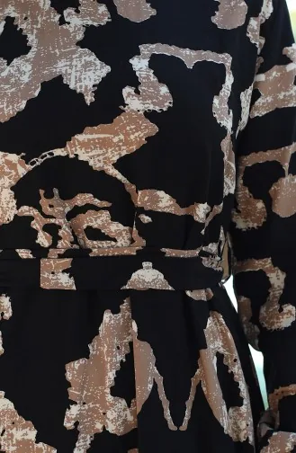 Viscose-jurk Met Patroon 81872A-01 Zwart Nerts 81872A-01