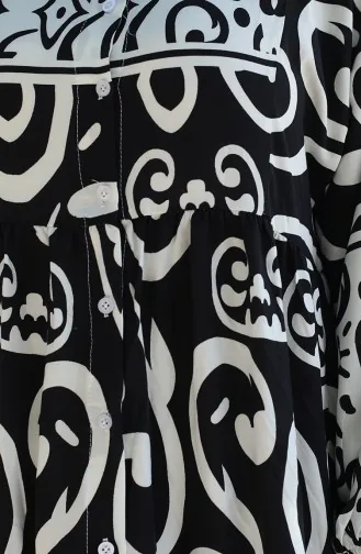 Viscose-jurk Met Patroon 81875-01 Zwart 81875-01