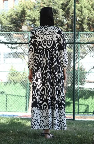 Viscose-jurk Met Patroon 81875-01 Zwart 81875-01