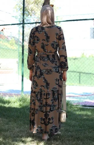 Viscose-jurk Met Patroon 81872A-02 Mink 81872A-02