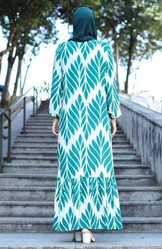 Viscose-jurk Met Patroon 81880-01 Groen 81880-01