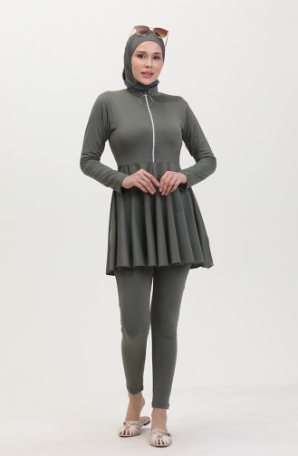 Maillot De Bain Hijab A Fermeture 22659-03 Khaki 22659-03
