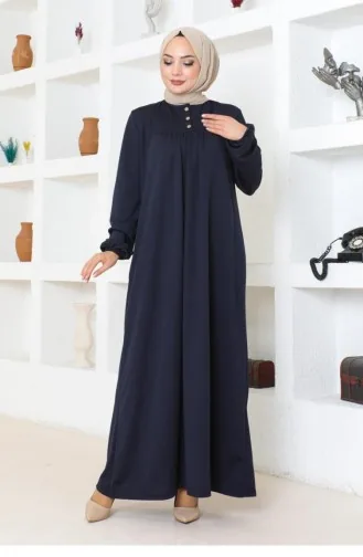 2085Mg Robe Hijab Robe De Sport Bleu Marine 17152