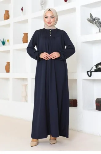 2085Mg Robe Hijab Robe De Sport Bleu Marine 17152