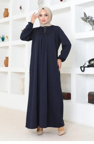 2085Mg Robe Hijab Robe De Sport Bleu Marine 17152