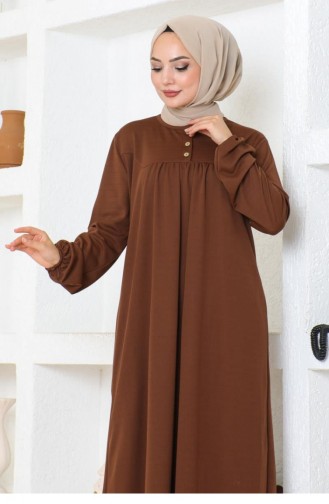 2085Mg Robe Hijab Sportkleid Braun 17153
