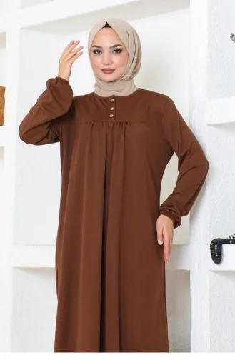 2085Mg Robe Hijab Sportjurk Bruin 17153
