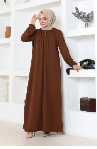 2085Mg Robe Hijab Sportjurk Bruin 17153
