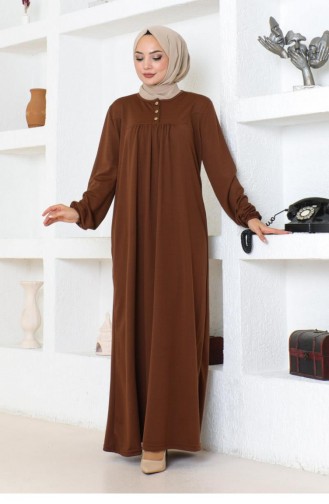 2085Mg Robe Hijab Sportkleid Braun 17153