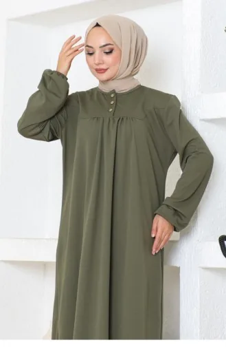 2085Mg Robe Hijab Sportkleid Khaki 17155