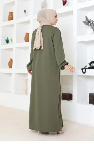 2085Mg Robe Hijab Sportkleid Khaki 17155