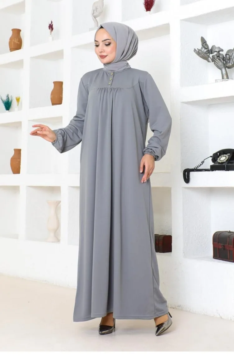 2085Mg Robe Hijab Robe De Sport Gris 17156