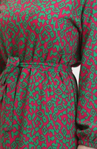 Colorful Viscose Dress 0450-01 Fuchsia Green 0450-01