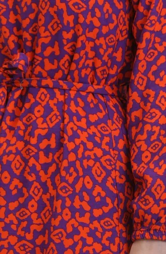 Colorful Viscose Dress 0450-02 Purple Orange 0450-02