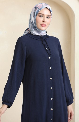 Front Buttoned Tunic Trousers Two Piece Suit 1008-04 Navy Blue 1008-04
