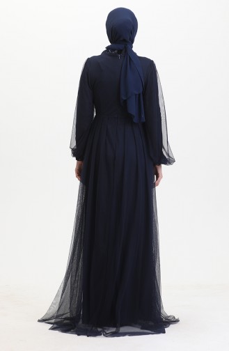 Abendkleid Mit Pailletten 6383A-09 Marineblau 6383A-09