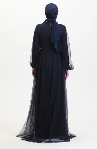 Abendkleid Mit Pailletten 6383A-09 Marineblau 6383A-09