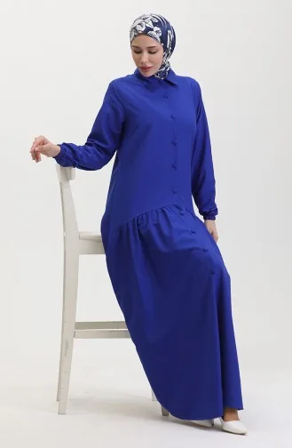 Geplooide Jurk Met Knopen 0449-04 Saks 0449-04
