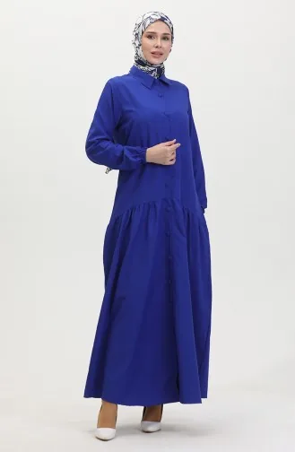 Geplooide Jurk Met Knopen 0449-04 Saks 0449-04