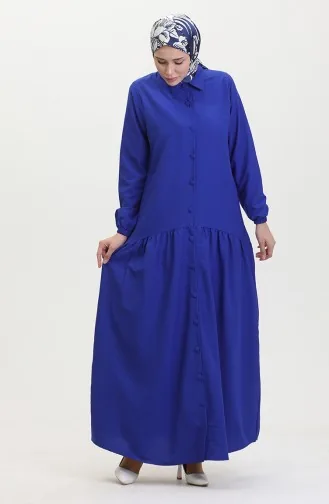 Geplooide Jurk Met Knopen 0449-04 Saks 0449-04