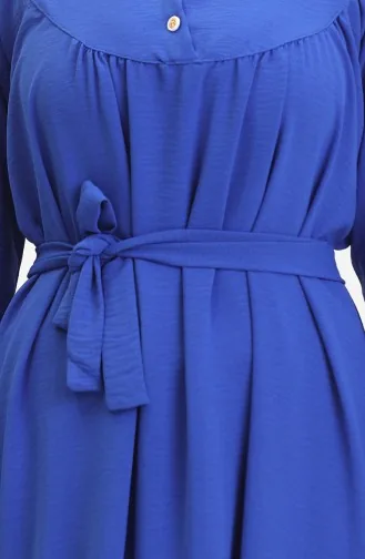 Buttoned Belted Dress 0462-01 Saxe 0462-01