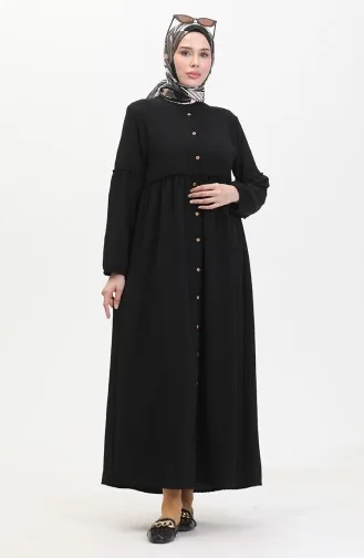 Judge Collar Buttoned Dress 0457-02 Black 0457-02