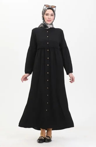 Judge Collar Buttoned Dress 0457-02 Black 0457-02