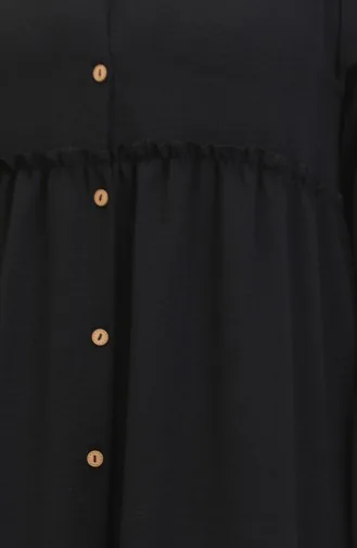 Judge Collar Buttoned Dress 0457-02 Black 0457-02
