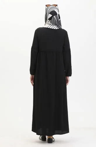Judge Collar Buttoned Dress 0457-02 Black 0457-02