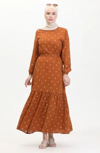 Robe A Ceinture A Motif Ancre 0461-01 Tan 0461-01