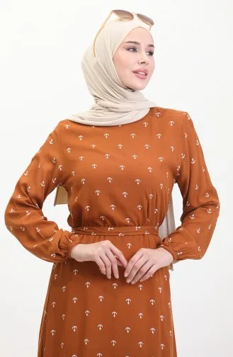 Robe A Ceinture A Motif Ancre 0461-01 Tan 0461-01