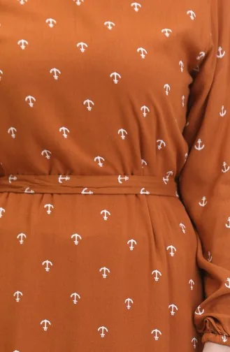 Robe A Ceinture A Motif Ancre 0461-01 Tan 0461-01