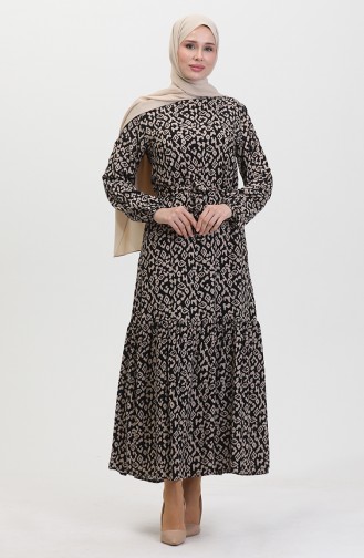 Farbiges Viskosekleid 0450-05 Nerzschwarz 0450-05