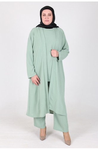 Arya Ayrobin Plus Size 3 Piece Suit 2615-11 Mint Green 2615-11