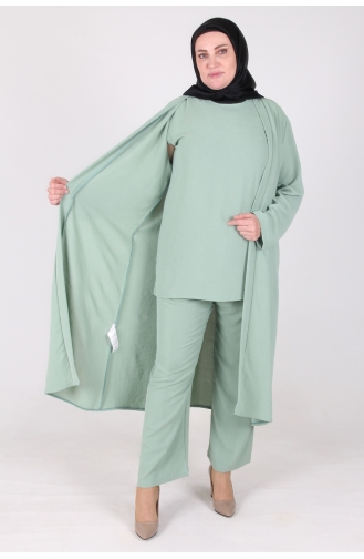 Arya Ayrobin Plus Size 3 Piece Suit 2615-11 Mint Green 2615-11