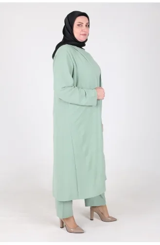 طقم ثلاثي آيروبين مقاس كبير 2615-11 أخضر مينت 2615-11
