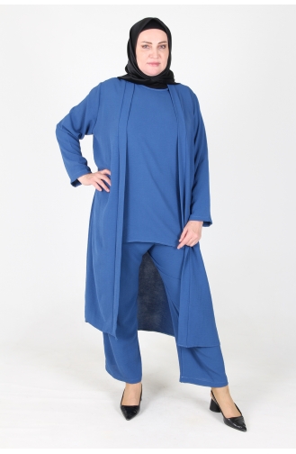 Arya Ayrobin Plus Size 3 Piece Suit 2615-12 Indigo 2615-12