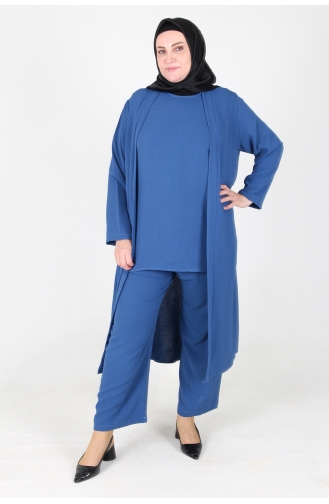 Arya Ayrobin Plus Size 3 Piece Suit 2615-12 Indigo 2615-12